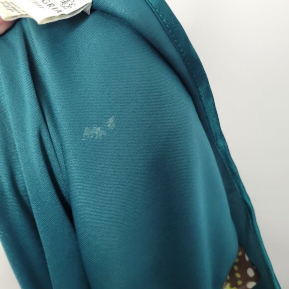 Vintage y2k teal green brown dot print grunge party short dress size 14p - Picture 8 of 8